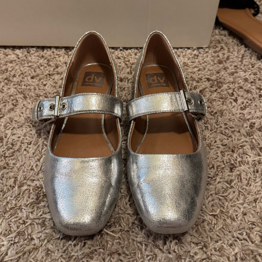 DV by Dolce Vita Silver Mary Jane Flats